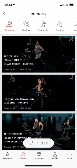 Peloton — Live workout classes  列表详情