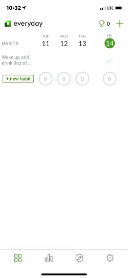 Everyday Habit Tracker  日历日期和时间首页