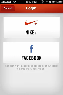 Nike+ Running  登录