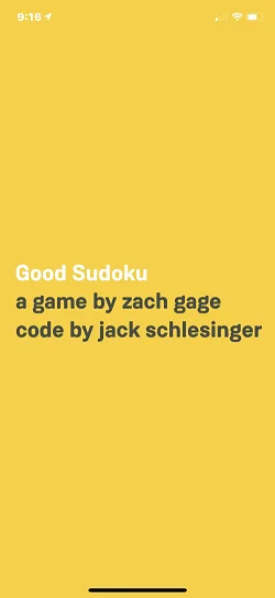 Good Sudoku by Zach Gage  启动页