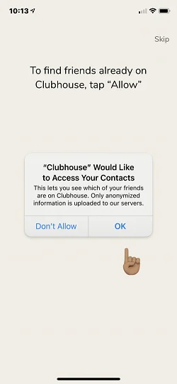 Clubhouse: Drop-in audio chat  注册请求许可