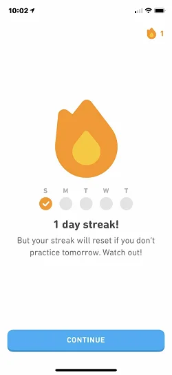 Duolingo - Language Lessons  进度条日历日期和时间